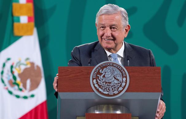 El presidente de México, Andrés Manuel López Obrador, mientras participa en una rueda de prensa en el Palacio Nacional de Ciudad de México