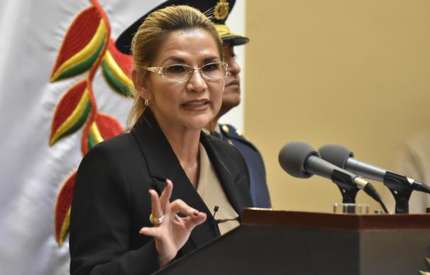 La presidenta interina de Bolivia, Jeanine Áñez.