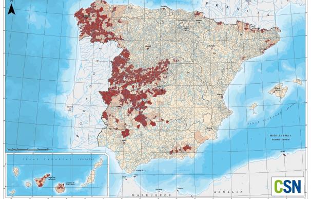 ILas zonas de España más afectadas por el gas radón
