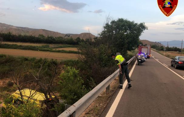 Muere un motorista al precipitarse opr un puente de la N-II, entre Ateca y Terrer. DIPUTACIÓN DE ZARAGOZA 31/5/2021