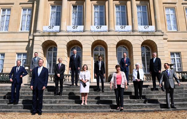 Los ministros de Finanzas del G7 en la Lancaster House.