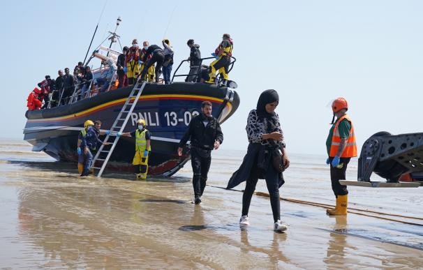 Migrantes en el Canal de la Mancha.