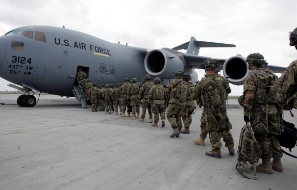 Soldados estadounidenses durante el repliegue de Afganistán.