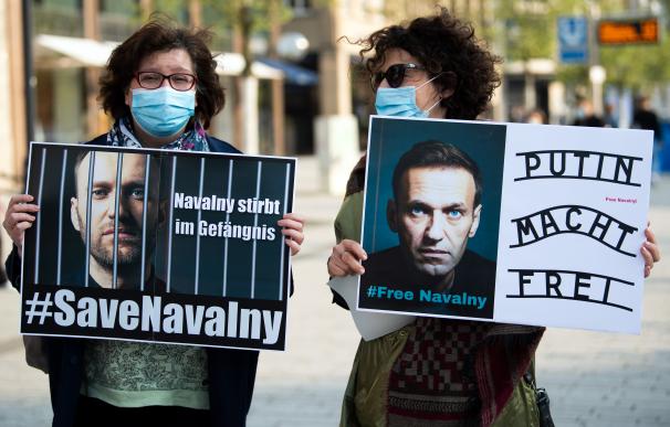 Protestas en Alemania a favor de la liberación del activista ruso Alexei Navalny Navalni