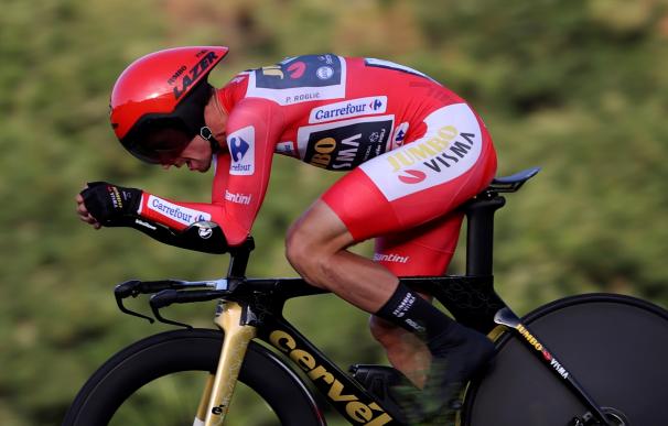 El ciclista esloveno Primoz Roglic durante la última etapa de La Vuelta Ciclista a España.