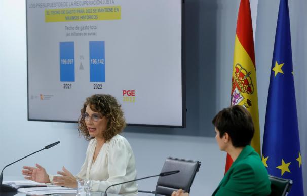 La ministra de Hacienda, María Jesús Montero, durante la presentación de los PGE 2022.