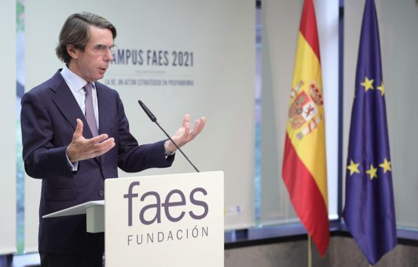El expresidente del Gobierno y presidente del IADG, José María Aznar