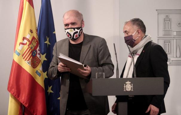 Los secretarios generales de CCOO y UGT, Unai Sordo y Pepe Álvarez, EUROPA PRESS (Foto de ARCHIVO) 11/2/2021