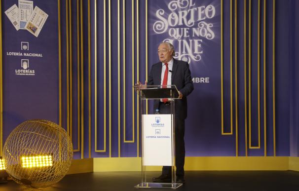 El presidente de Loterías y Apuestas del Estado, Jesús Huerta, presenta la campaña pblicitaria y el sorteo de Navidad 2021