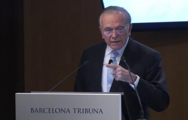 El presidente de la Fundación La Caixa, Isidre Fainé, en la tribuna de Sebap y 'La Vanguardia'. EUROPA PRESS 31/1/2022