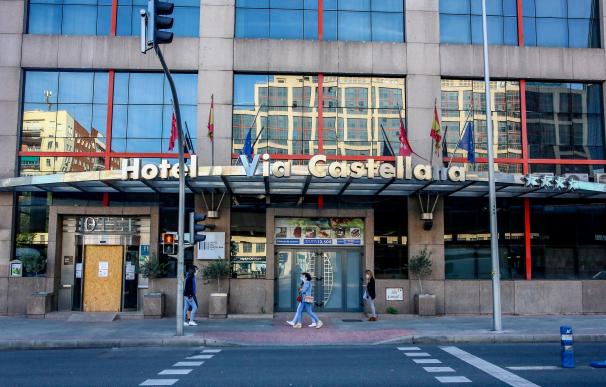Hotel Vía Castellana en Madrid, uno de los hoteles medicalizado por Comunidad de Madrid por el Covid-19.