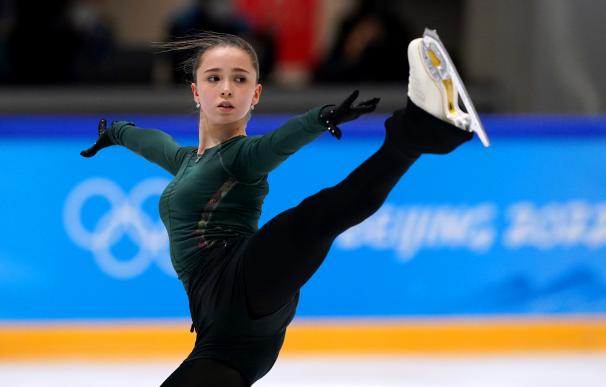 13 February 2022, China, Beijing: ROC's Kamila Valieva in action during a training session at the Capital Indoor Stadium on Day Nine of the Beijing 2022 Winter Olympic Games. Photo: Andrew Milligan/PA Wire/dpa 13/2/2022 ONLY FOR USE IN SPAIN