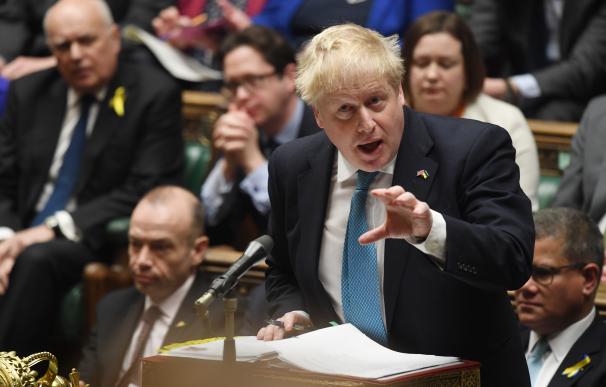 HANDOUT - 02 March 2022, United Kingdom, London: UK Prime Minister Boris Johnson speaks during Prime Minister's Questions in the House of Commons. Photo: Jessica Taylor/Uk Parliament via PA Media/dpa Jessica Taylor/Uk Parliament via / DPA 02/3/2022 ONLY FOR USE IN SPAIN