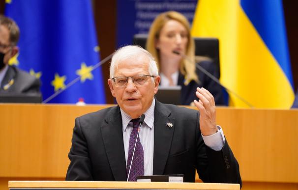 HANDOUT - 01 March 2022, Belgium, Brussels: High Representative of the European Union for Foreign Affairs and Security Policy, Josep Borrell, delivers a speech during an extraordinary plenary session of the European Parliament on the situation in Ukraine after the Russian invasion. Photo: Philippe Buissin/EU Parliament/dpa - ATTENTION: editorial use only and only if the credit mentioned above is referenced in full Philippe Buissin/EU Parliament/d / DPA 01/3/2022 ONLY FOR USE IN SPAIN