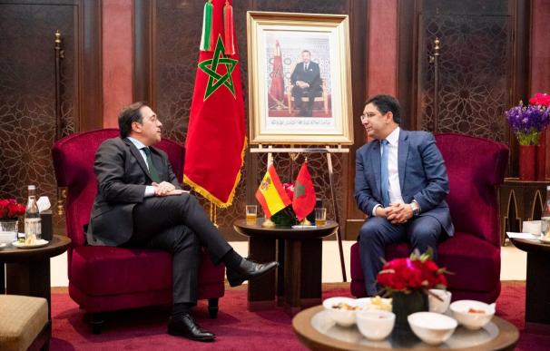 El ministro de Asuntos Exteriores, José Manuel Albares, y su homólogo marroquí, Naser Burita
