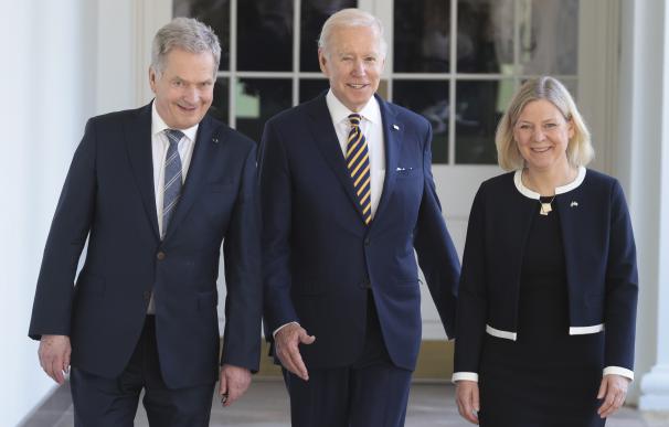 Biden, Sauli Niinisto y Magdalena Andersson