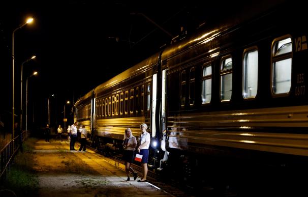 Macron, Scholz y Draghi visitan Ucrania - Foto del tren en el que han viajado