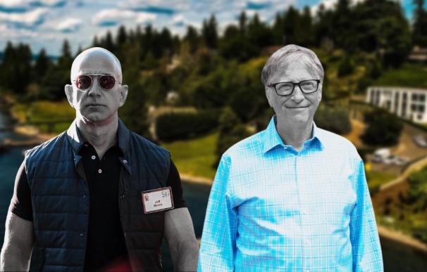 Bill Gates y Jeff Bezos en Medina, la ciudad de los millonarios y mansiones de lujo.