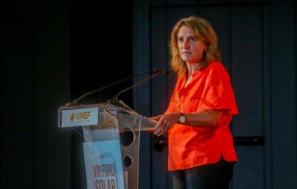 La ministra para la Transición Ecológica, Teresa Ribera, interviene en el Foro Solar UNEF de 2021
