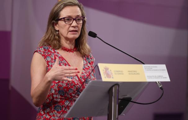 La delegada del Gobierno contra la Violencia de Género, Victoria Rosell, comparece ante los medios, en la sede del Ministerio de Igualdad, a 10 de junio de 2022, en Madrid (España).