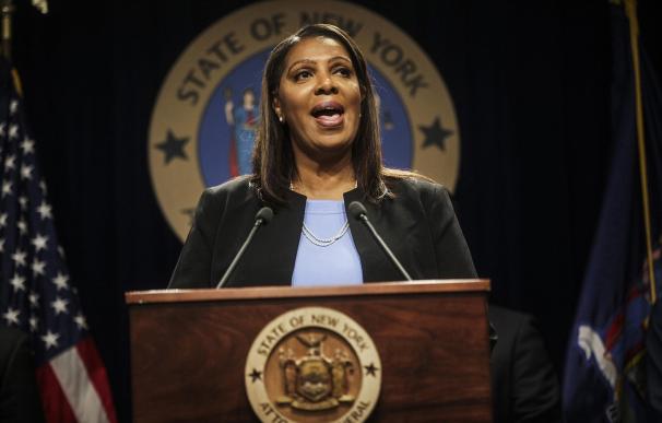 28 February 2021, US, New York: New York State Attorney General Letitia James speaks at a press conference in Manhattan. New York Gov. Andrew Cuomo has formally referred the sexual harassment allegations case against the governor to New York Attorney General Letitia James. Photo: Byron Smith/TNS via ZUMA Wire/dpa Byron Smith/TNS via ZUMA Wire/dp / DPA (Foto de ARCHIVO) 28/2/2021 ONLY FOR USE IN SPAIN