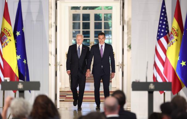 El presidente de los Estados Unidos, Joe Biden y el presidente del Gobierno, Pedro Sánchez.