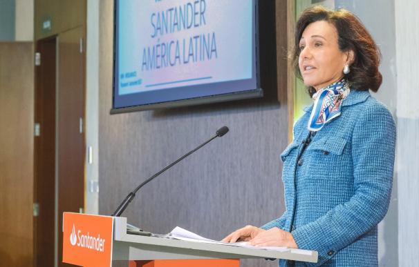 La presidenta de Banco Santander, Ana Botín, en un encuentro para celebrar el 75 aniversario del banco en Latinoamérica