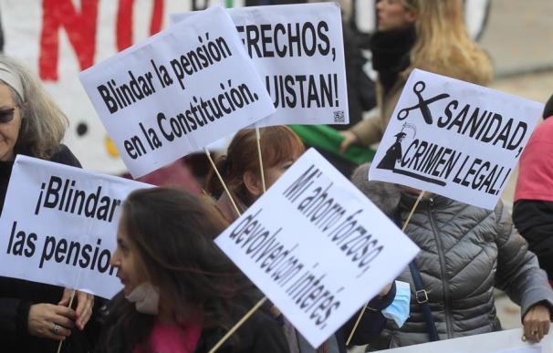 Manifestación convocada este sábado en Madrid, por la Mesa Estatal por el Blindaje de las Pensiones (MERP)