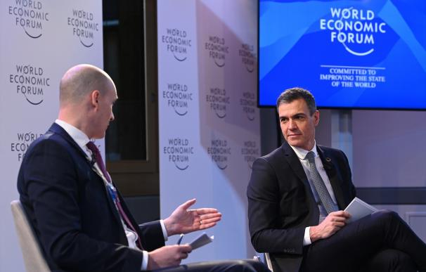 El presidente del Gobierno, Pedro Sánchez, participa en el Foro de Davos