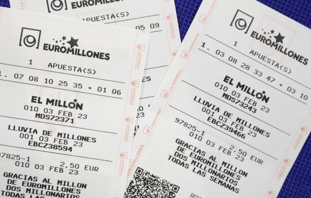 Tickets del sorteo de Euromillones.
