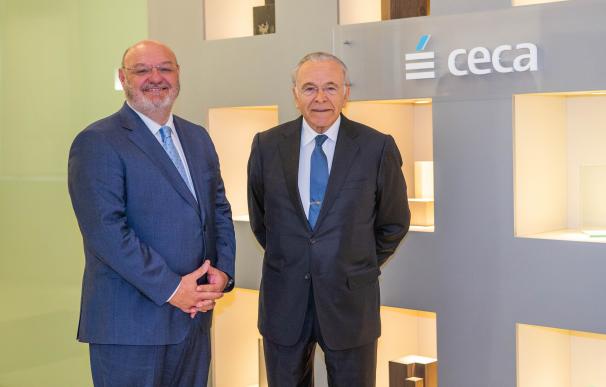 El director general de CECA, José María Méndez, y el presidente de la patronal, Isidro Fainé
