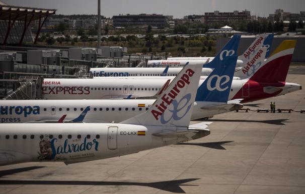 Varios aviones de Air Europa en la terminal T4 del Aeropuerto Adolfo Suárez Madrid-Barajas