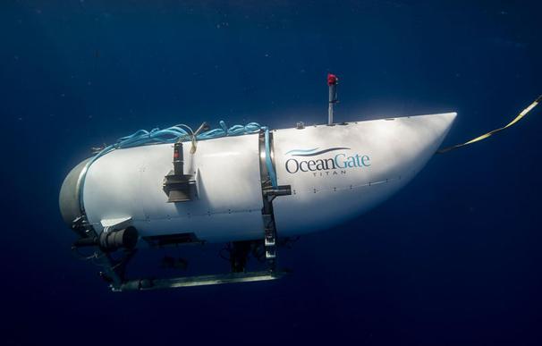 Fotografía facilitada por Ocean Gate que muestra el exterior de un submarino turístico, con capacidad para cinco personas, operado por la citada compañía