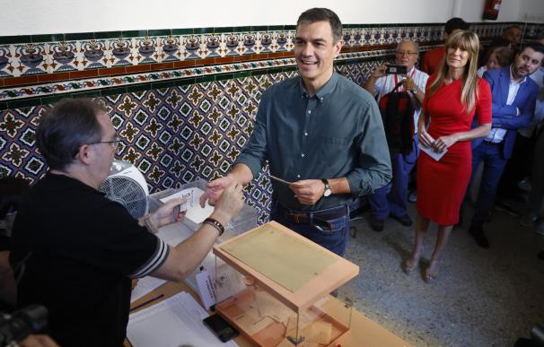 Pedro Sánchez vota en las elecciones generales del 23 de julio