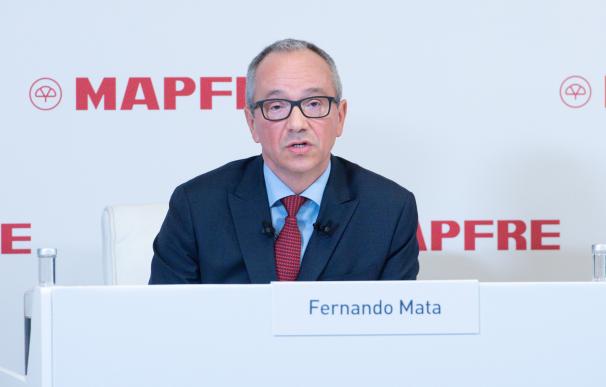 El director general de Mapfre, Fernando Mata, presenta los resultados anuales de 2022, en el auditorio de Fundación Mapfre