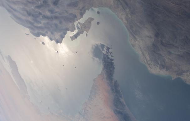 Imagen satelital del estrecho de Ormuz.