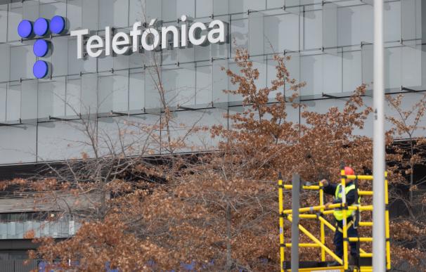 Vista de la sede de Telefónica, a 28 de noviembre de 2023, en Madrid (España)