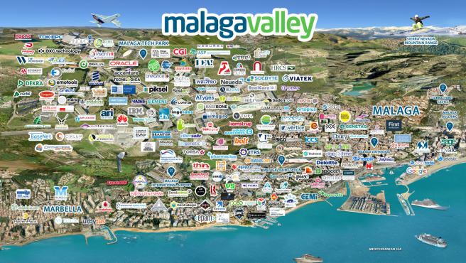 Mapa de las empresas disponibles en 'Málaga Valley'.