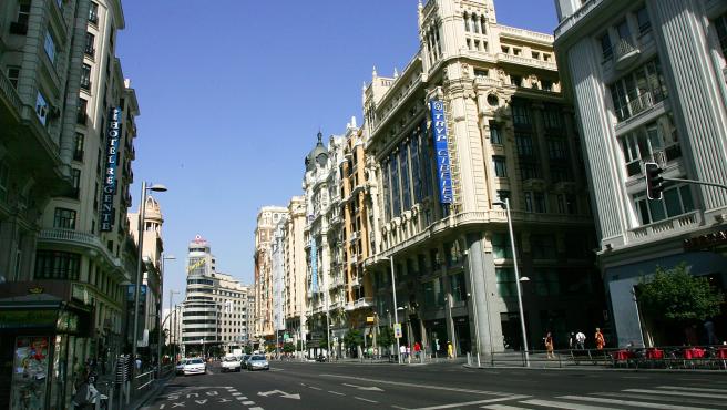 Gran Vía, una de las arterias afectadas por la nueva 'Madrid Central'
