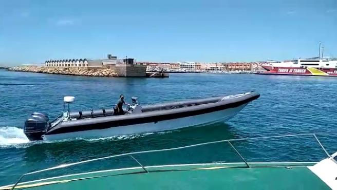 Cuatrimotora intervenida en el puerto de Algeciras por el Servicio de Intervención Pesquera del Servicio Marítimo de Algeciras