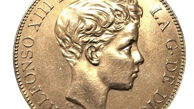 La moneda de 100 pesetas de Alfonso XIII (1897).