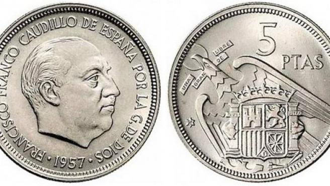 Moneda de 5 Peseta de 1957 (Modelo 786).