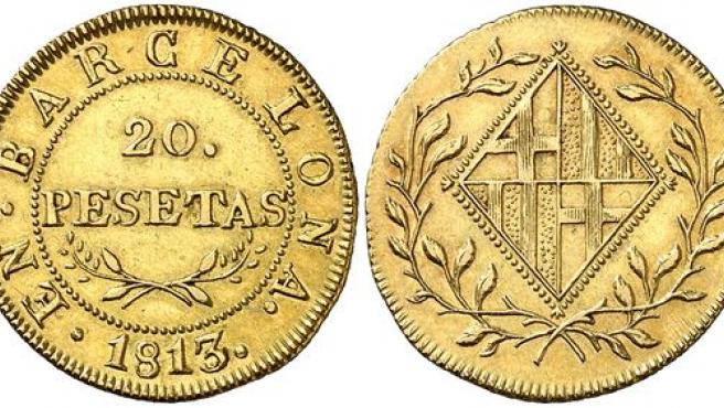 La Moneda de 20 Pesetas de 1813 (Barcelona).