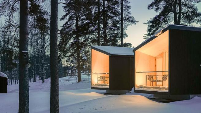 Así es increíble resort de lujo de casas prefabricadas en un bosque de Finlandia