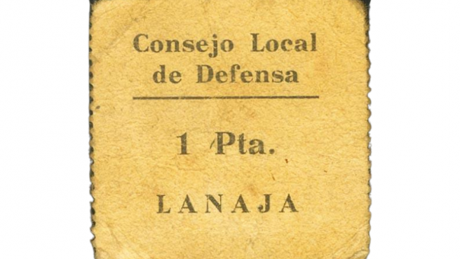 Billete de 1 peseta de Lanaja.