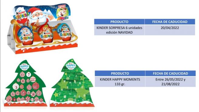 Productos de Kinder retirados del mercado
FERRERO
06/4/2022