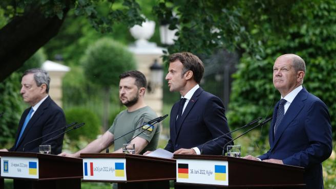 Macron, Scholz y Draghi piden otorgar a Ucrania el estatus de candidato a  la UE