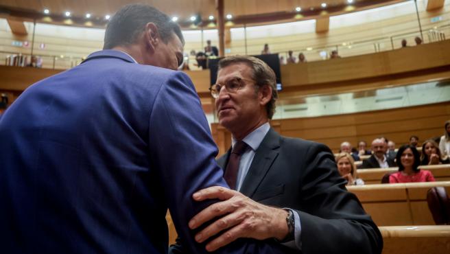 El último encuentro entre el líder gallego y Sánchez fue en la Cámara Alta (Senado).
