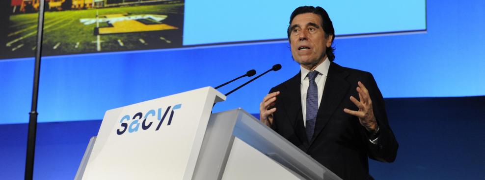 El presidente de Sacyr, Manuel Manrique, en la junta de accionistas de 2022