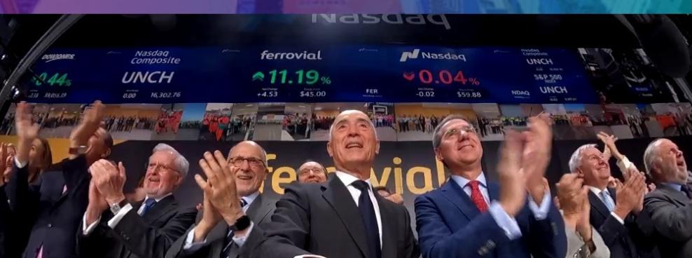 Ferrovial estrena con caídas su andadura en Wall Street tras debutar en el Nasdaq